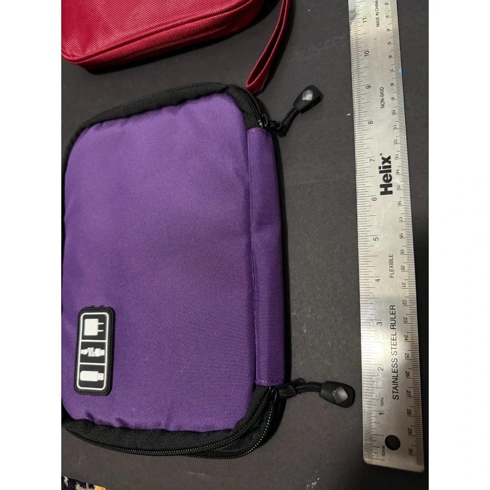 Lot of 2 Tech Pouch Electronics Ipad zipper Travel holder Bag Accessories